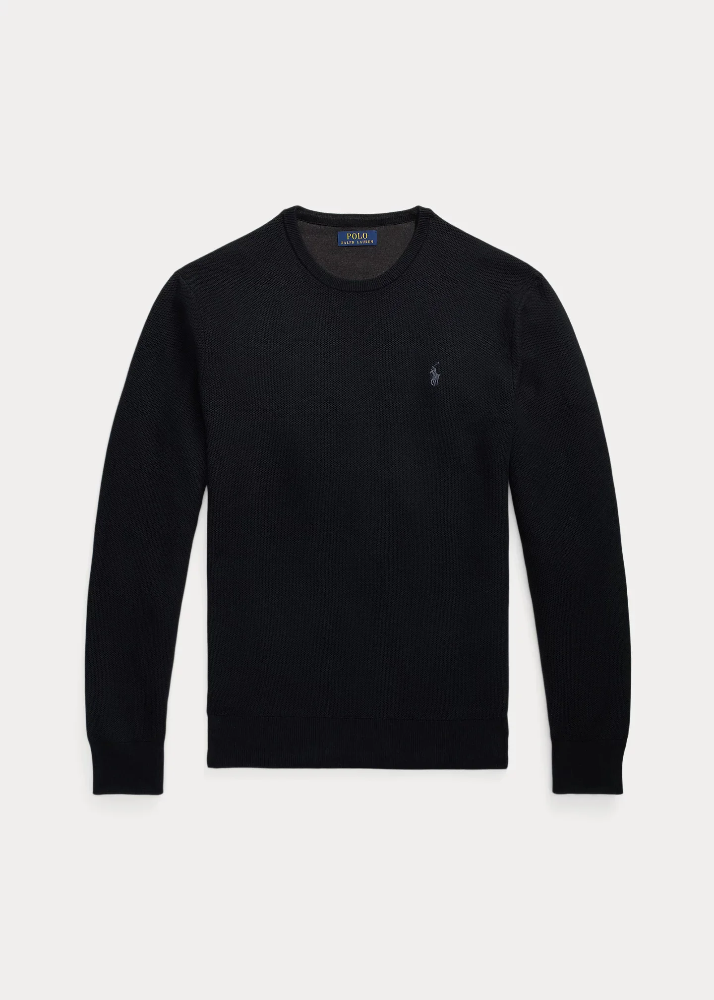 Mesh-Knit Cotton Crewneck Sweater - 1