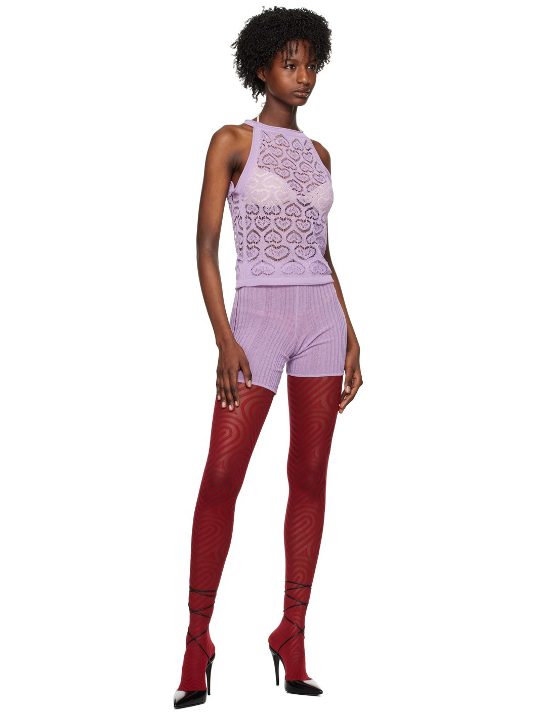 Purple Elasticized Shorts - 4