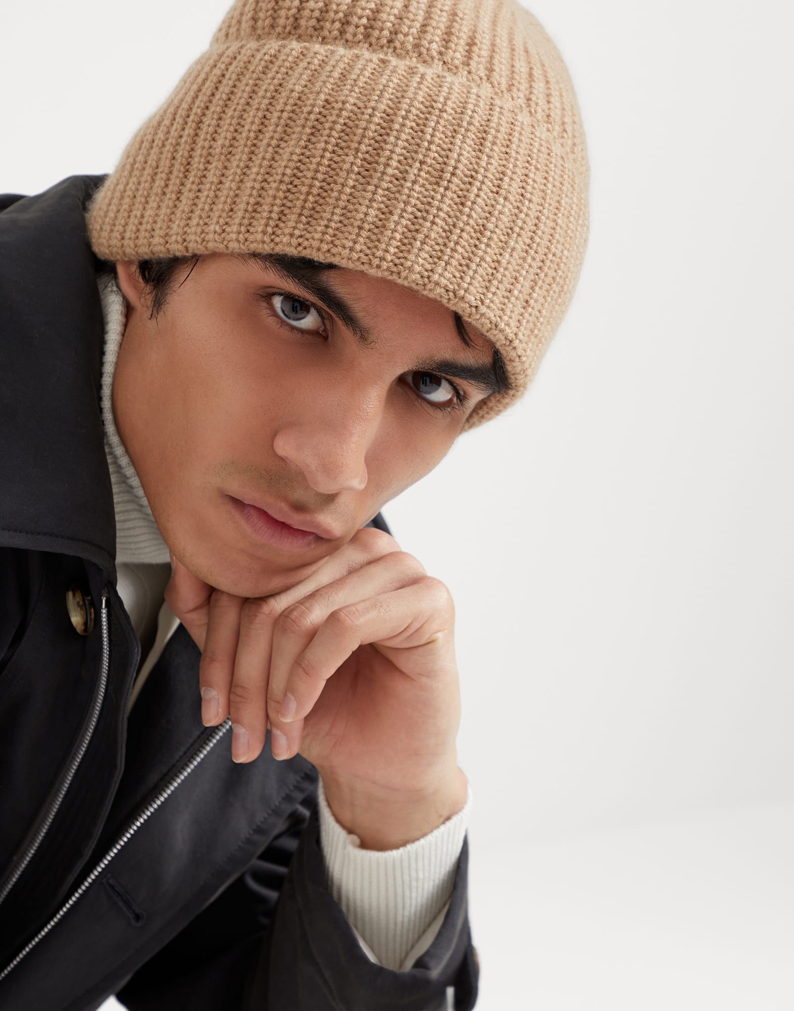 Cashmere English rib beanie - 3