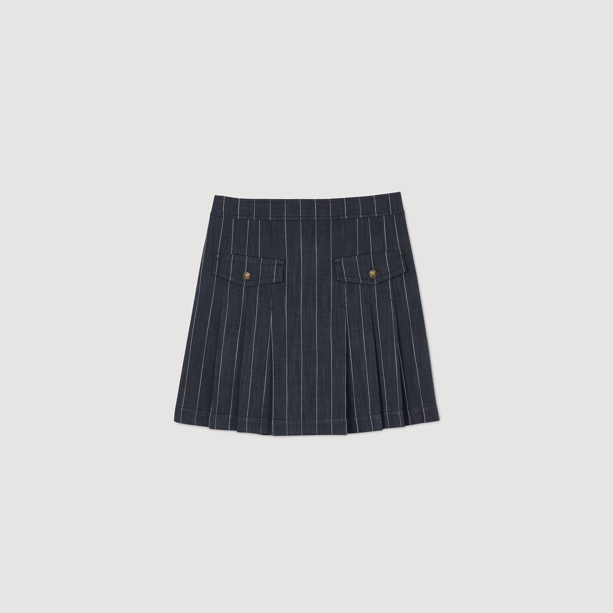 MINI STRIPED PLEATED SKIRT - 6