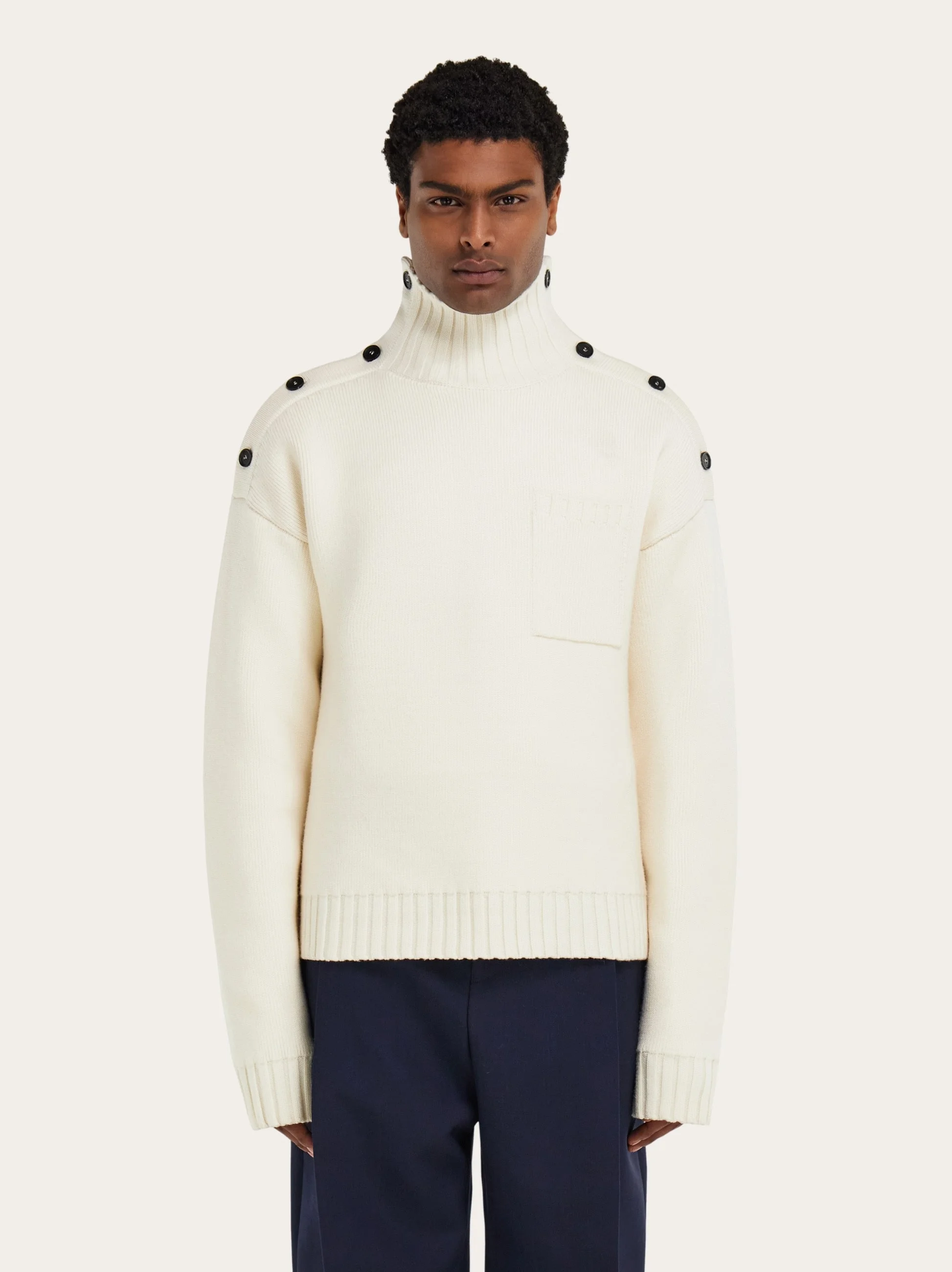 Knitted sweater with button detail - 1