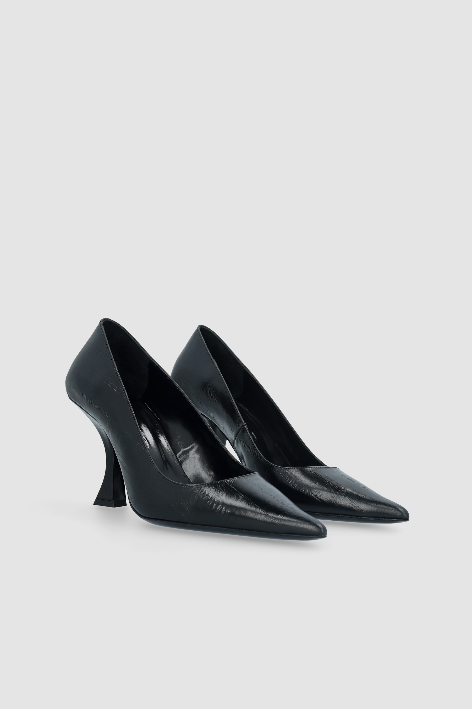 Viva Black Eel Embossed Leather Pump - 2
