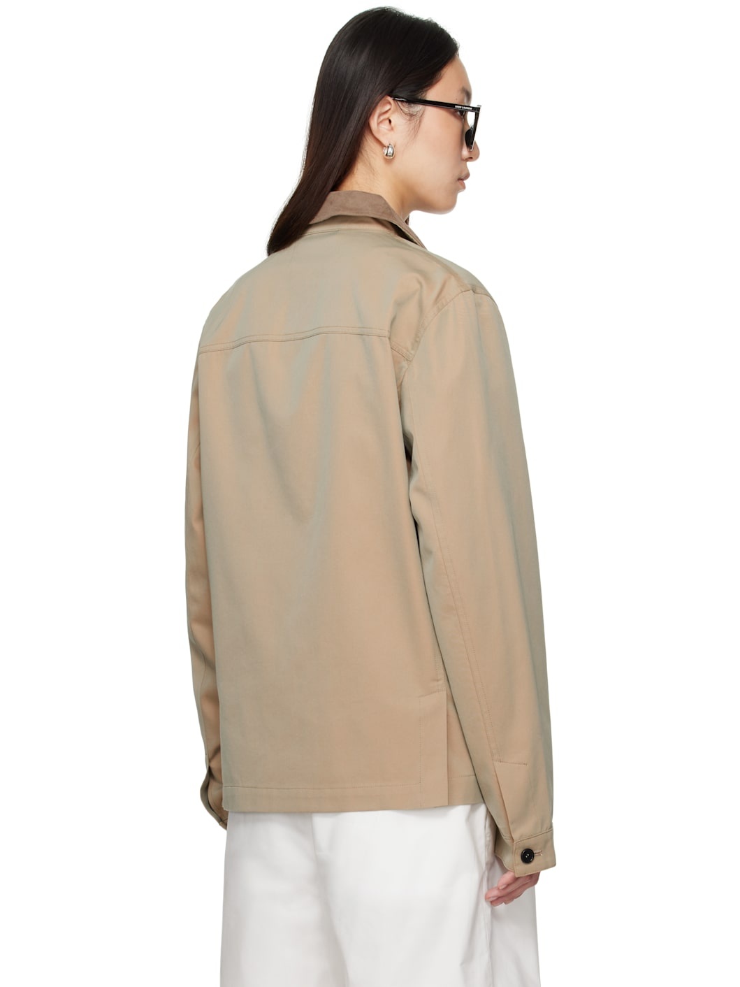 Beige Owen Cotton Tonic Coaching Jacket - 3