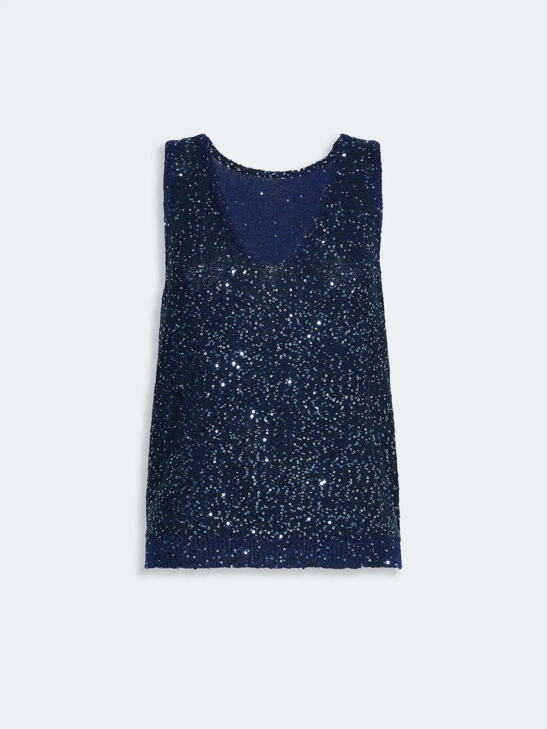 MILORD Sleeveless sweater with sequin detail - NAVY - 1