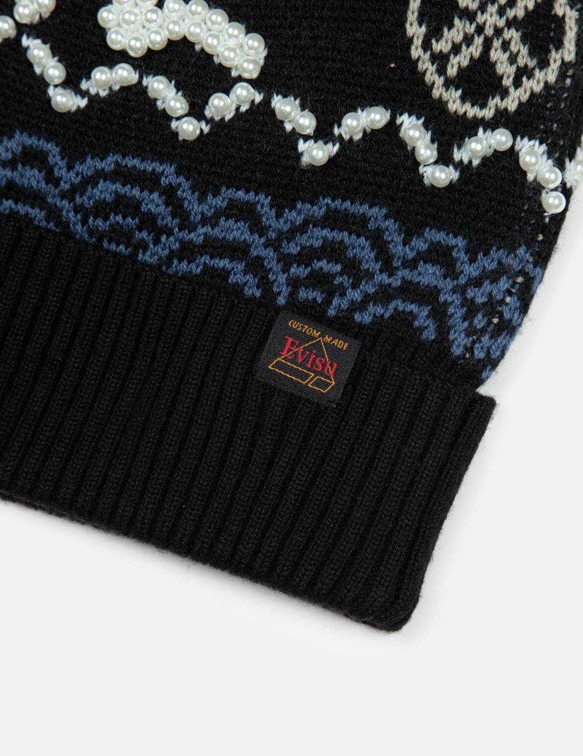 FAIRISLE ALLOVER JACQUARD WITH PEARL STUD BEANIE - 6