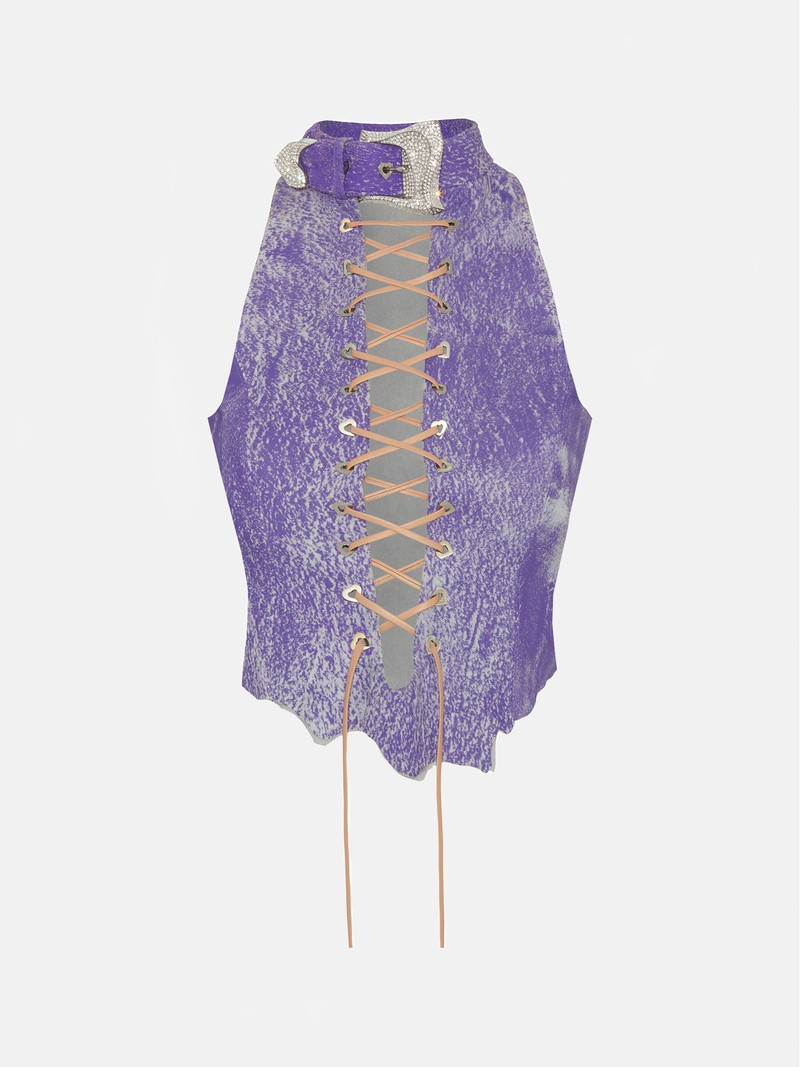 PHOEBE LEATHER TOP POISON 1