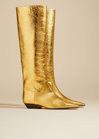 KHAITE The Marfa Knee-High Boot in Gold Metallic Leather outlook