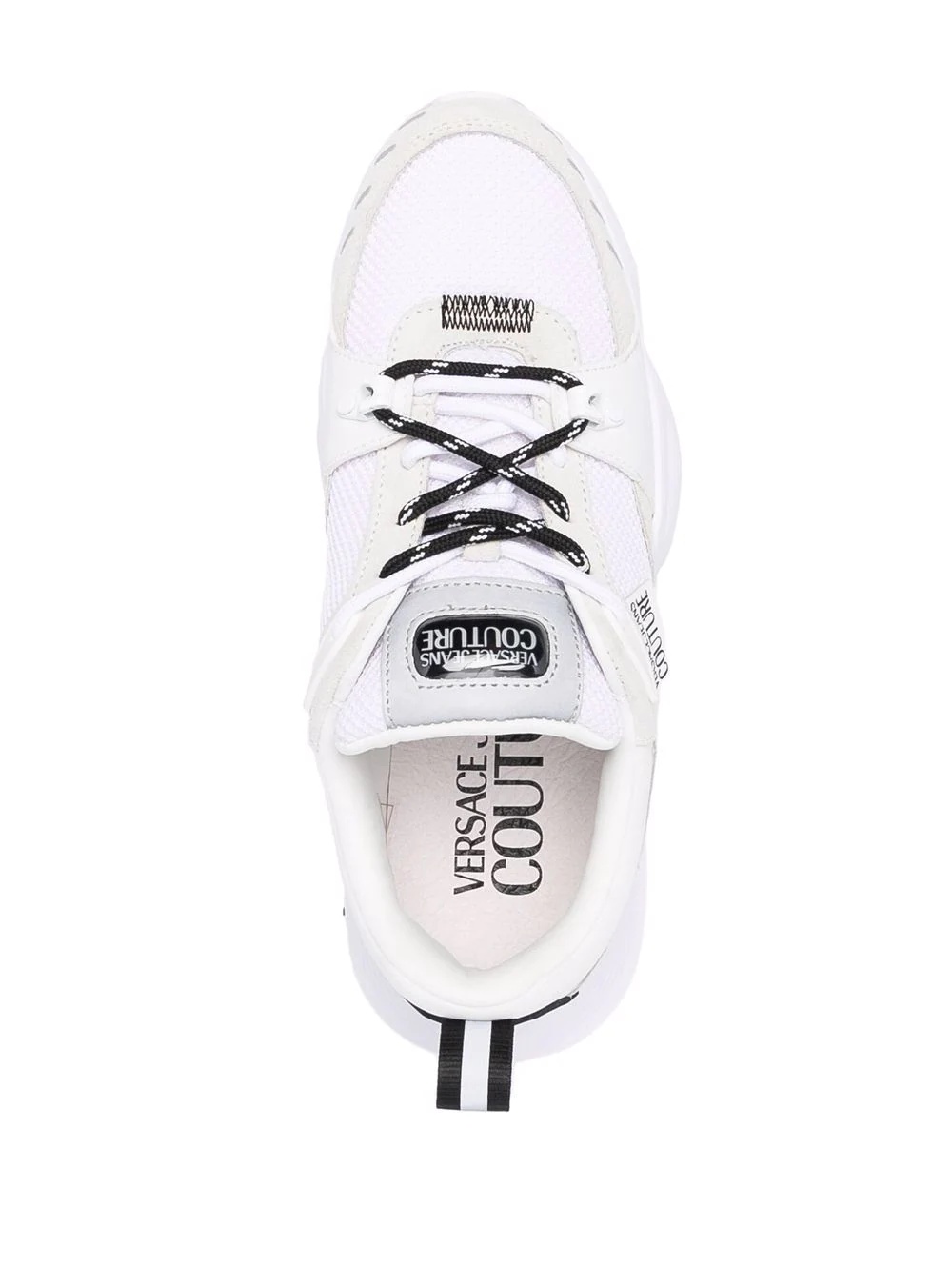 low-top chunky leather logo sneakers - 4