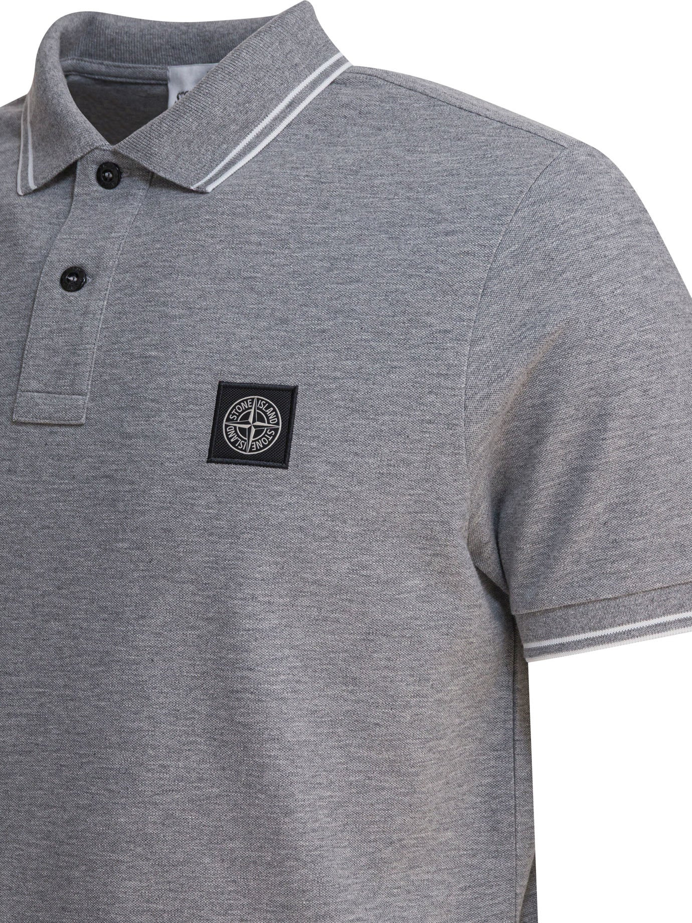 Stone Island Organic Cotton And Elastane Pique Polo Shirt - 4