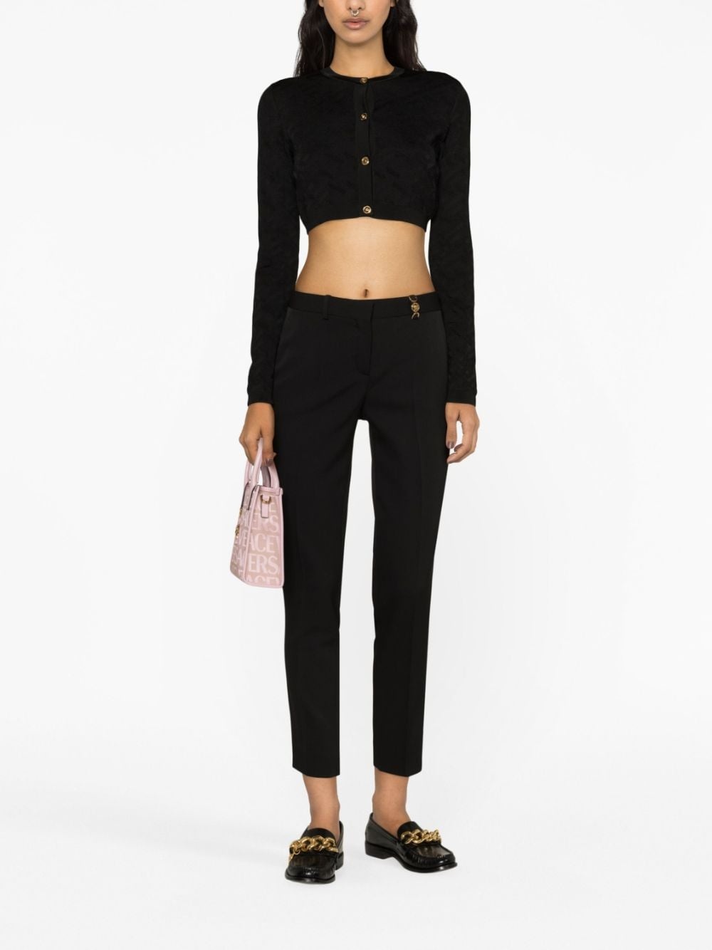 Medusa Head-plaque tapered trousers - 3