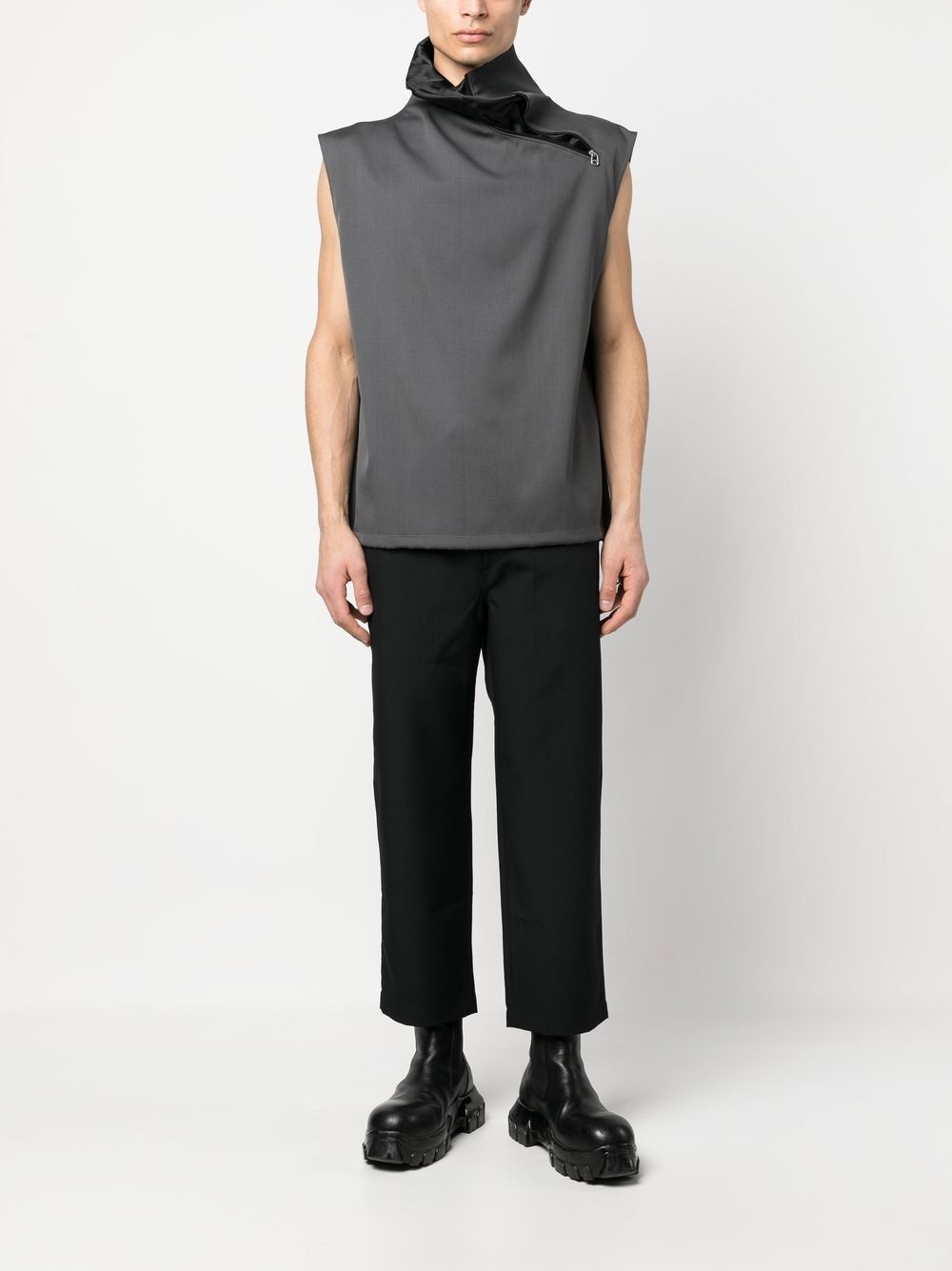 high-neck virgin-wool vest - 2