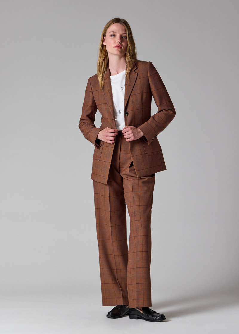 Women's Brown Check Jacket 7