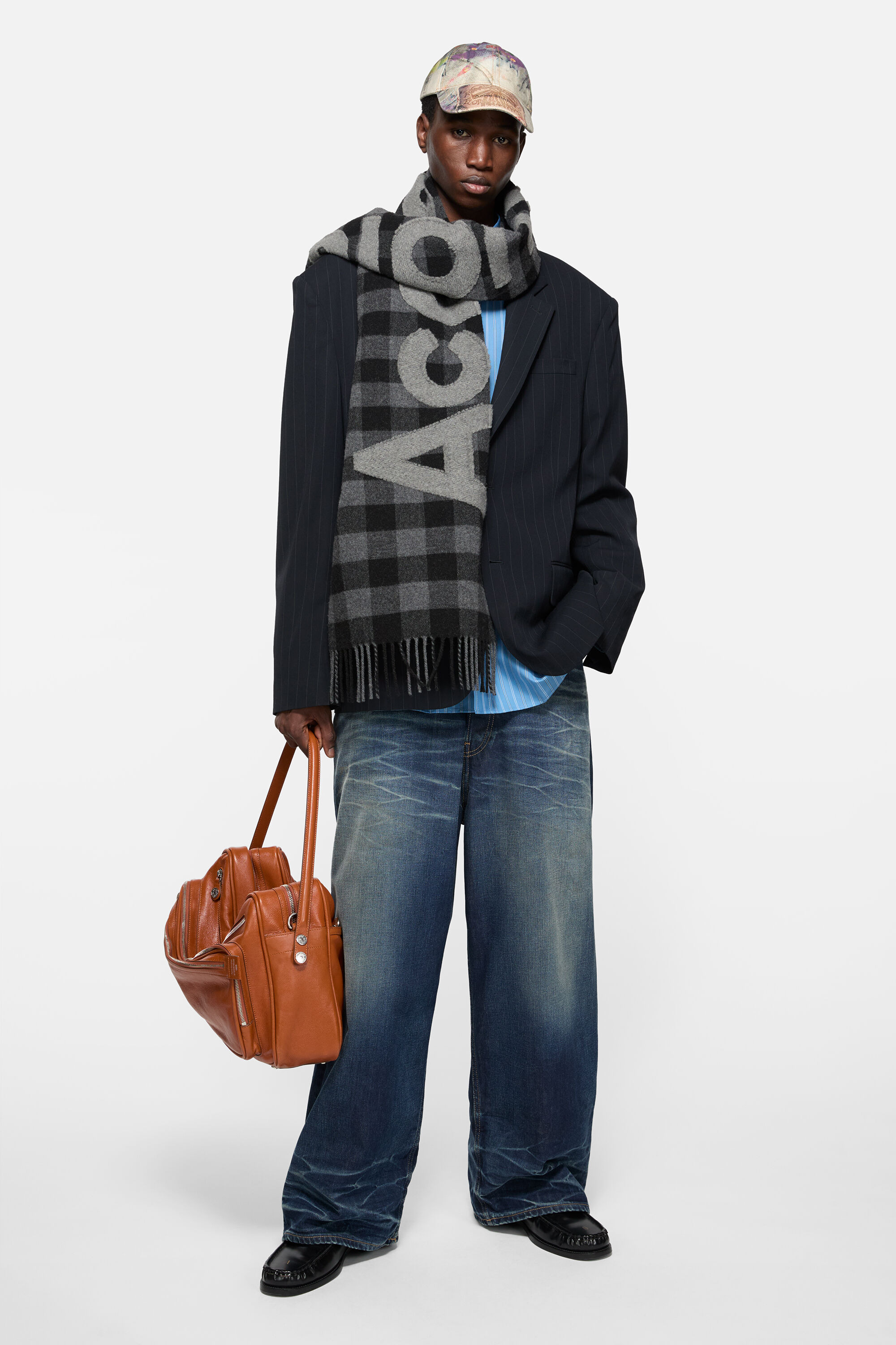 Check logo scarf - Black/grey - 2