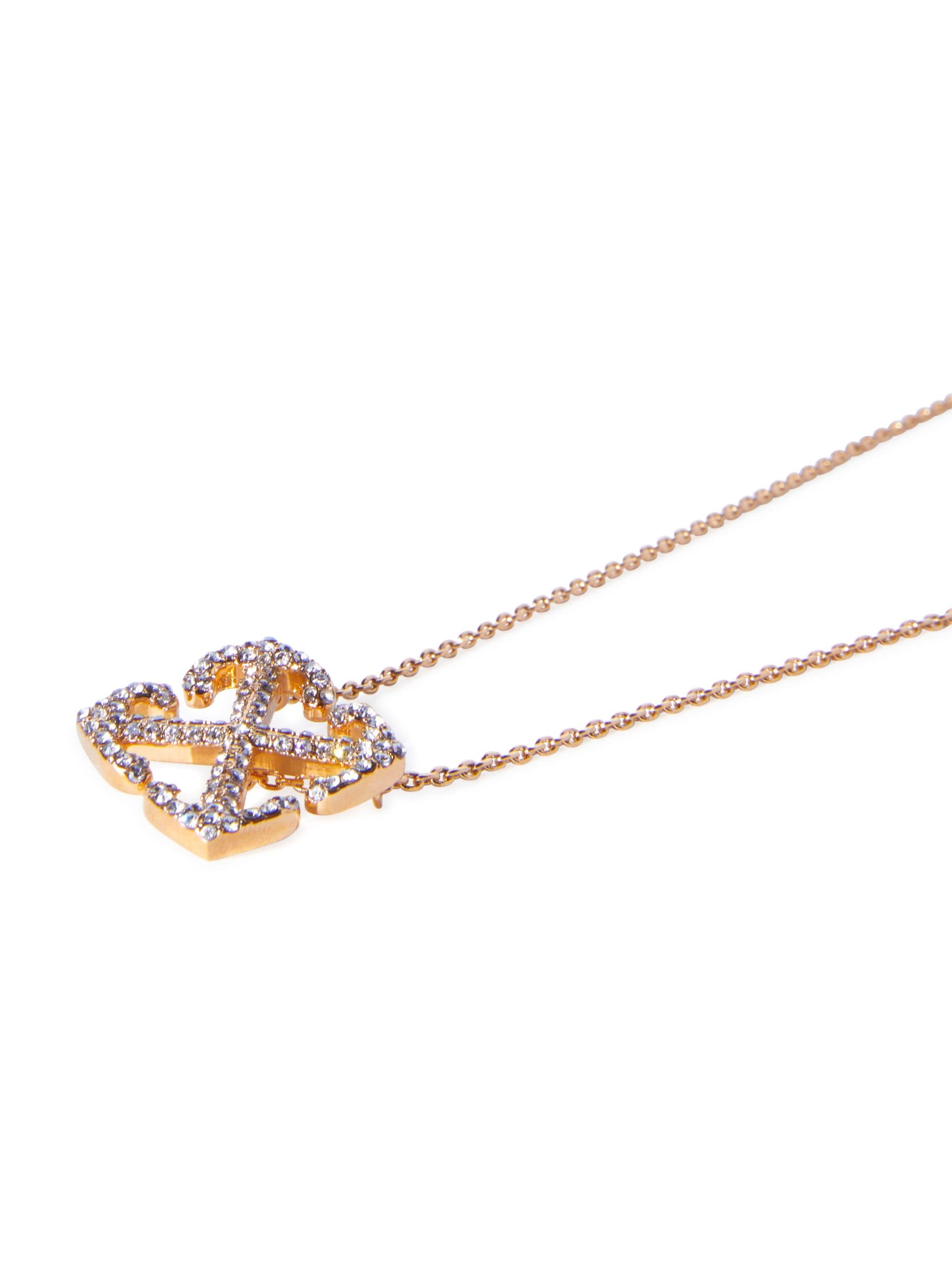 Arrow Pave' Pendant Necklace Gold No Co - 2