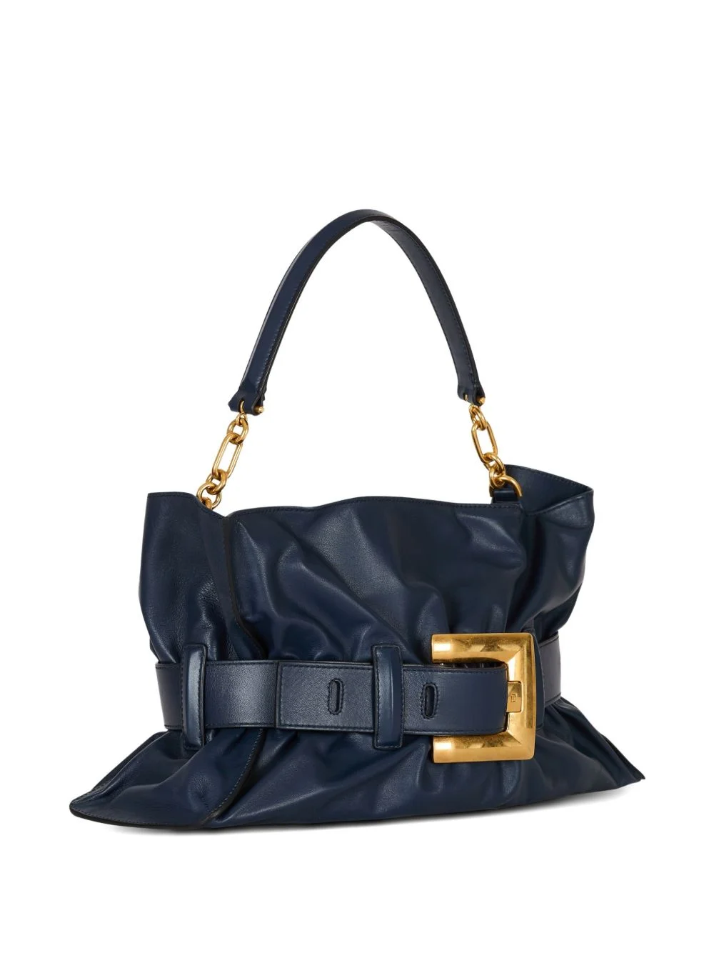 belted calfskin tote bag - 1