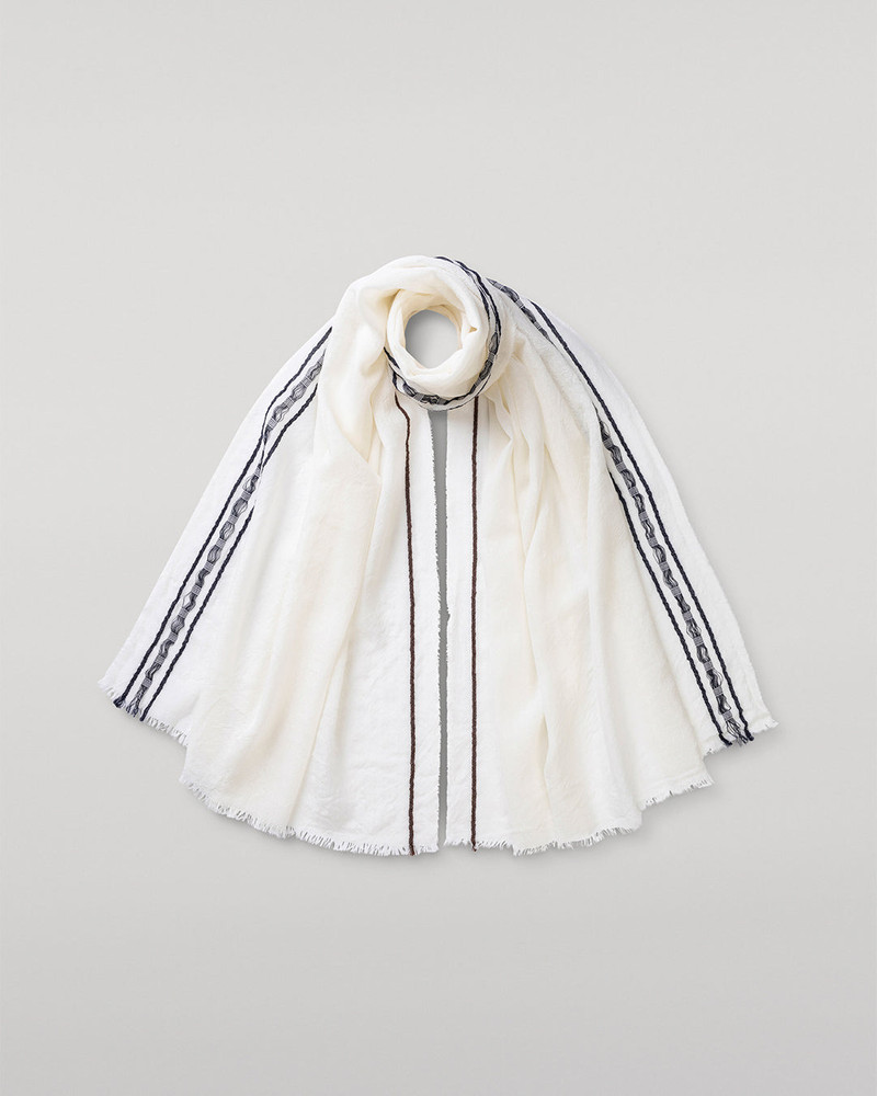 Cyrus Float Edge White Scarf 1