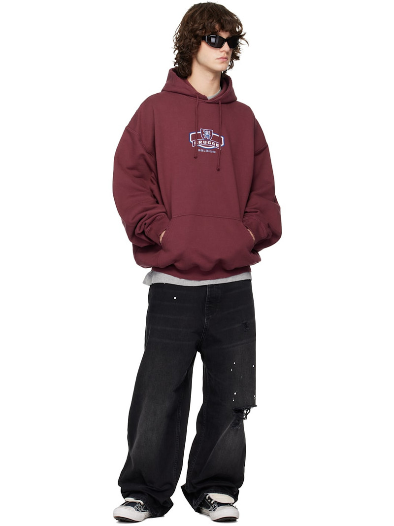 VETEMENTS Red 'Brugge' Tourist Hoodie outlook