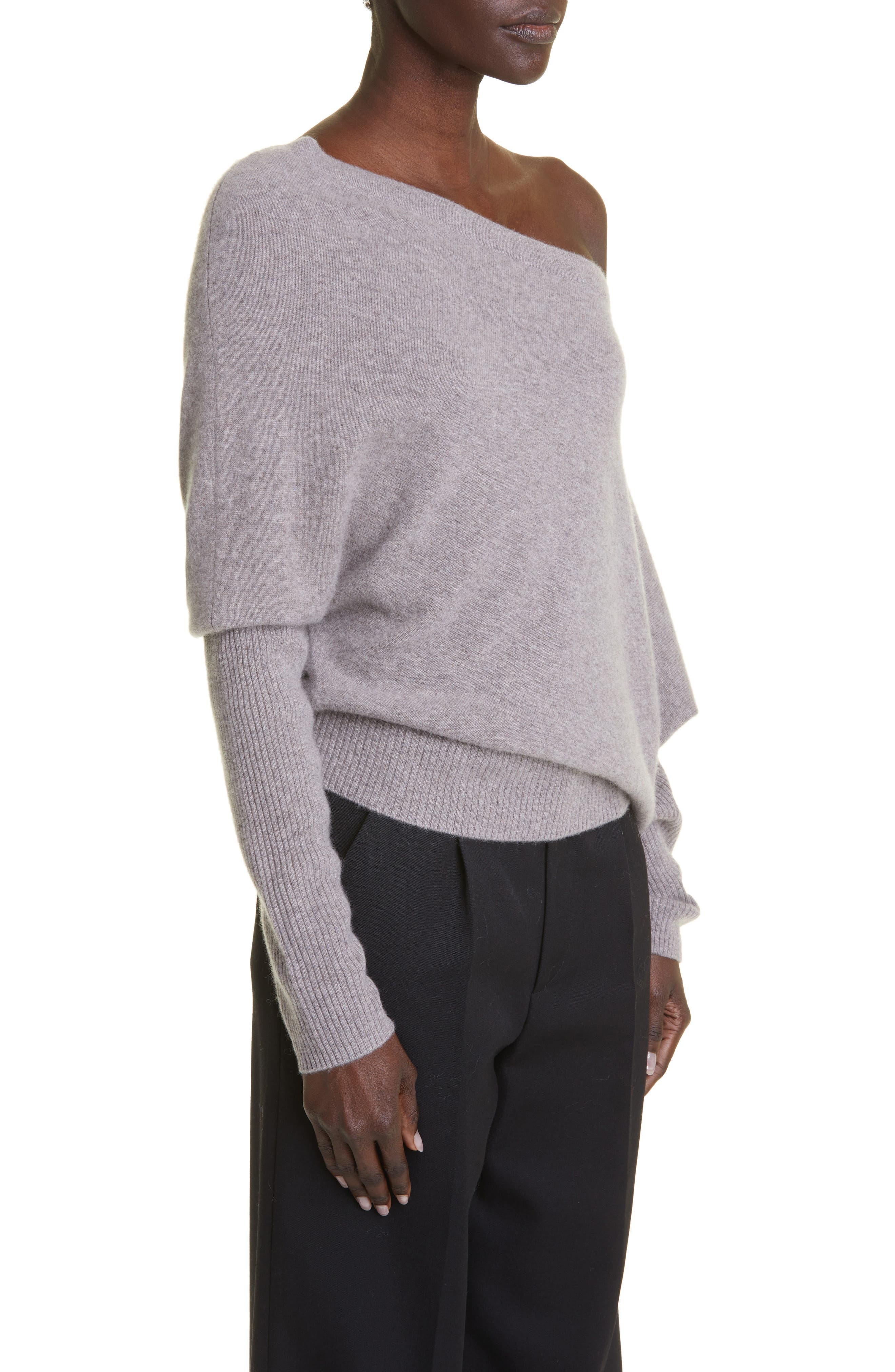 Altuzarra Paxi One-Shoulder Cashmere Sweater in Pale Smoke at Nordstrom, Size X-Small - 3