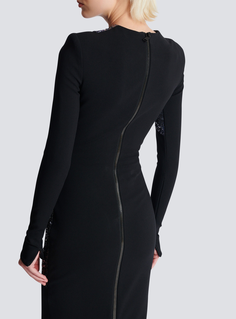 Long embroidered dress with Face motif 6