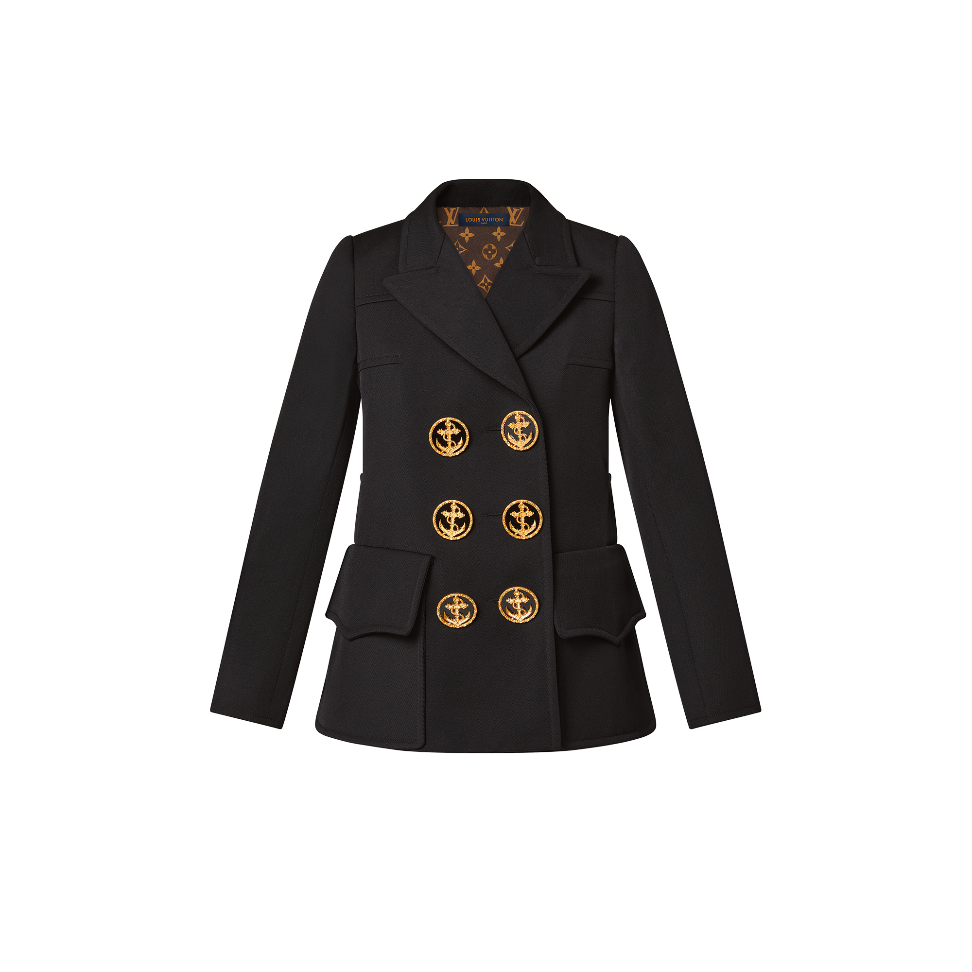 Oversized Anchor Button Jacket - 1