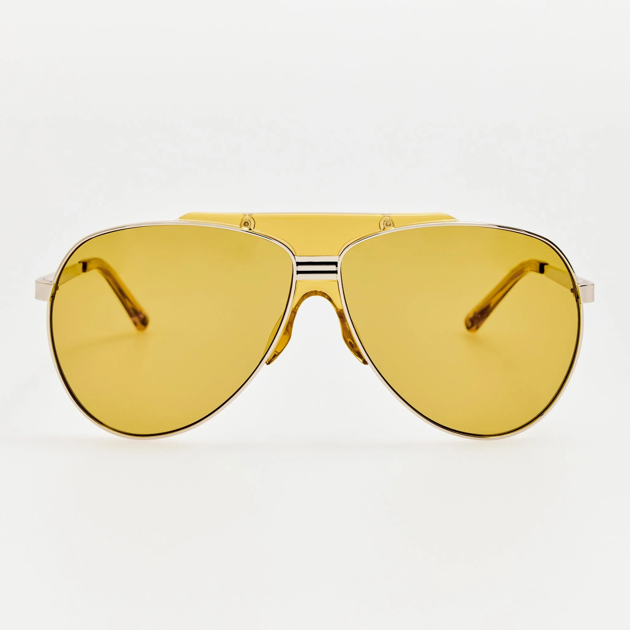 Amelia Sunglasses in Silver and Yellow - 1