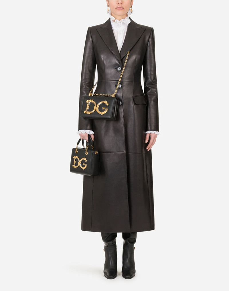 Dolce & Gabbana Single-breasted leather coat outlook