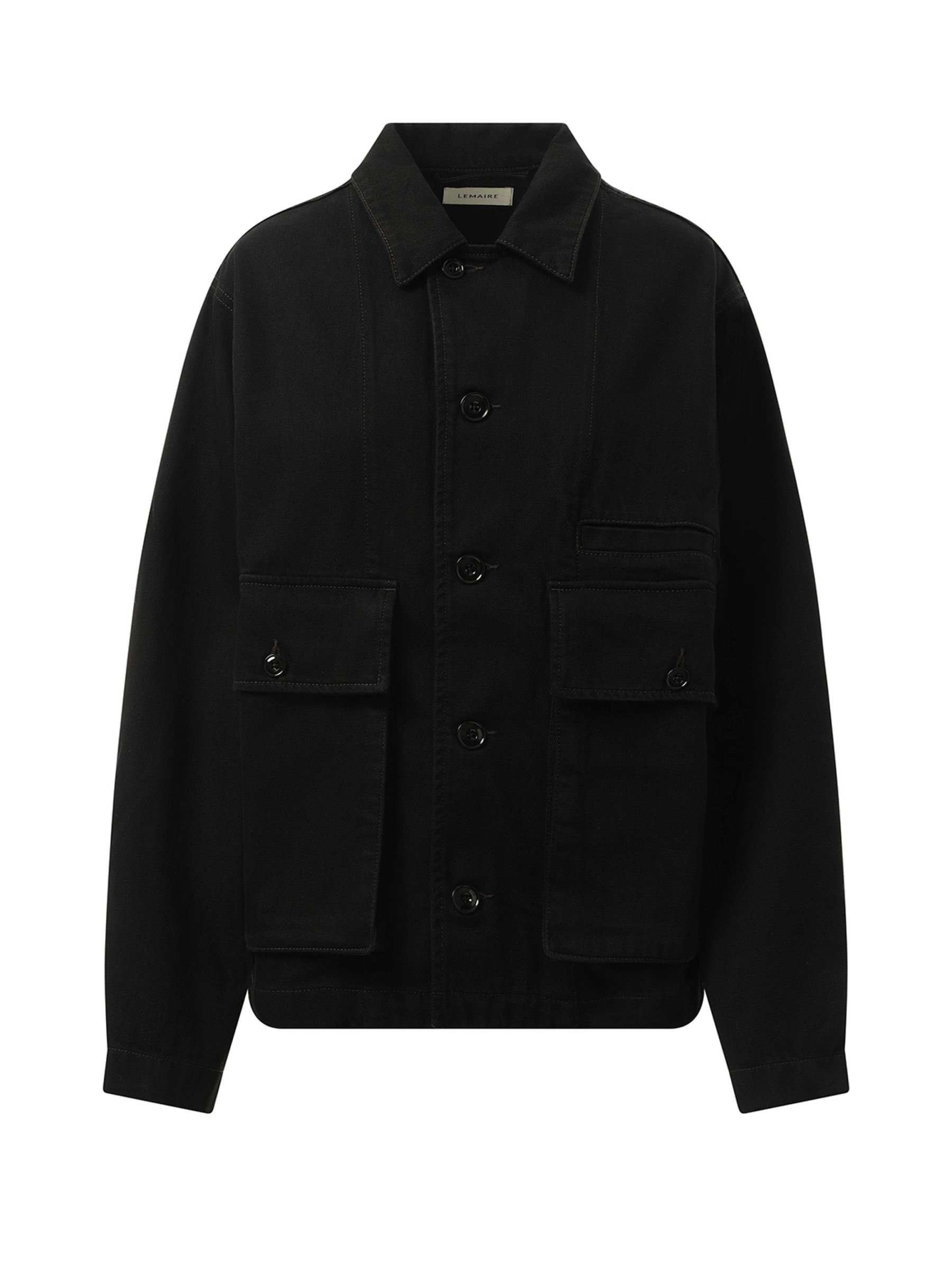 Boxy Denim Jacket in Black - 2