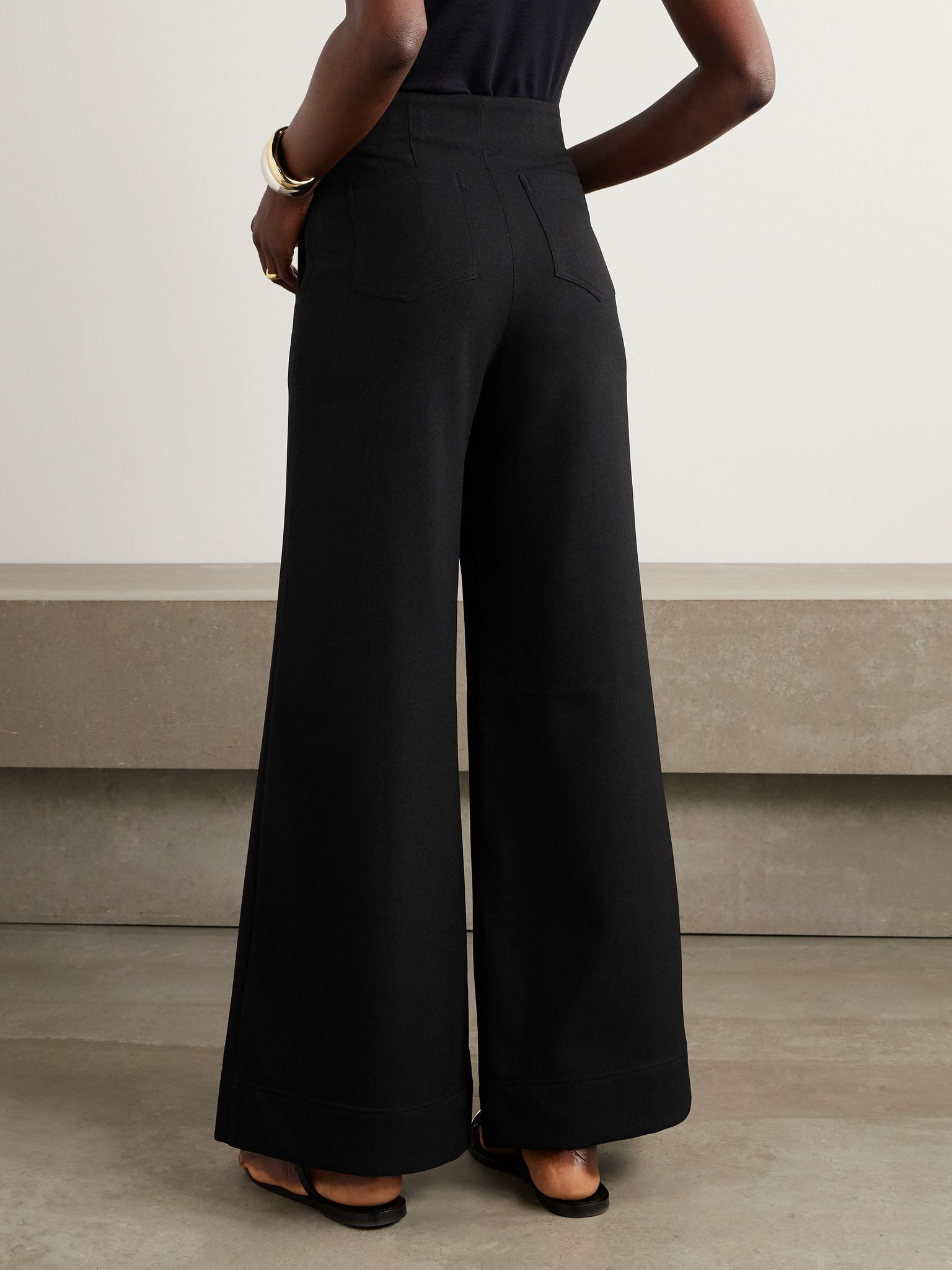 Latidos twill wide-leg pants Black - 4