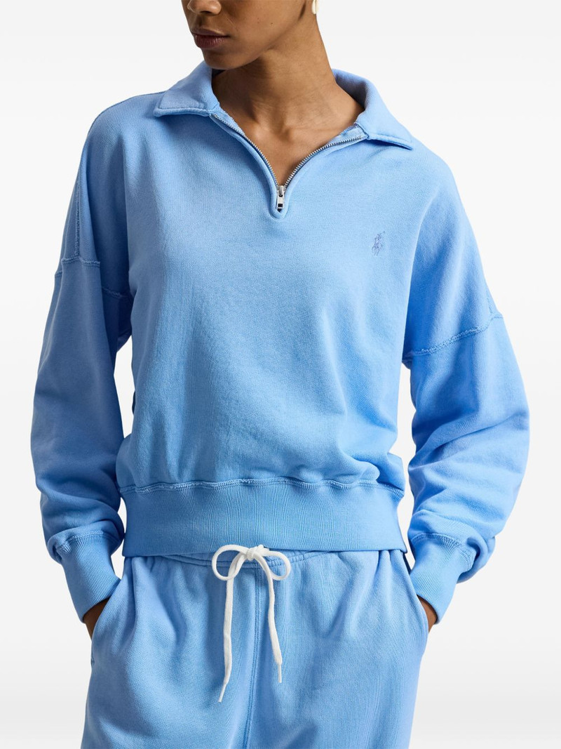 zip-up logo-embroidered sweatshirt 3