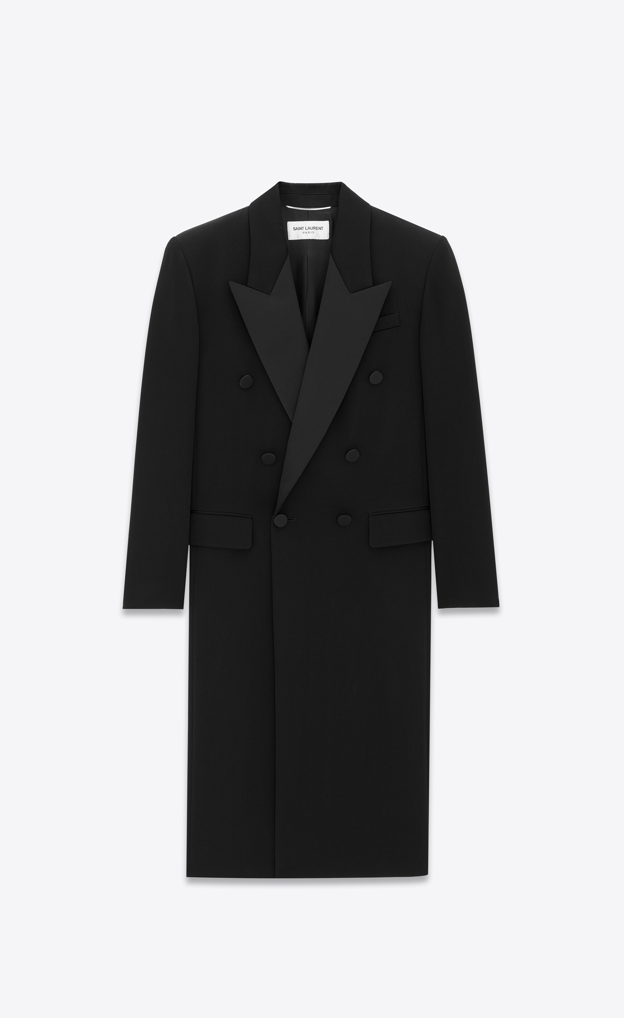 tuxedo coat in grain de poudre - 1