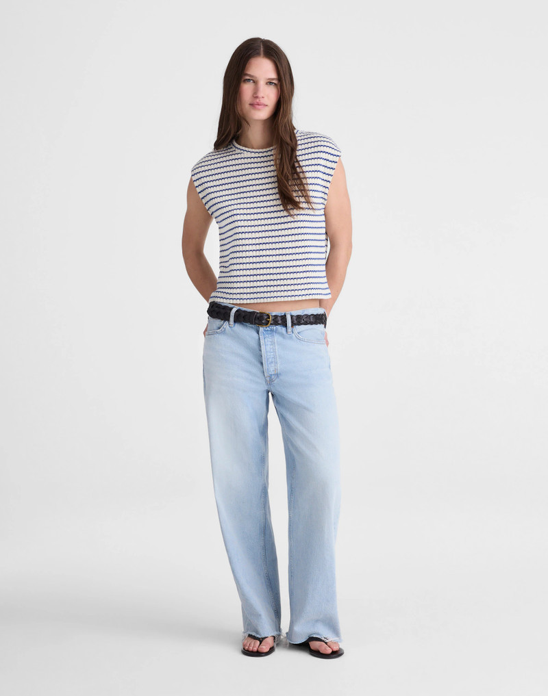Textured-Knit Boxy Muscle Tee 3