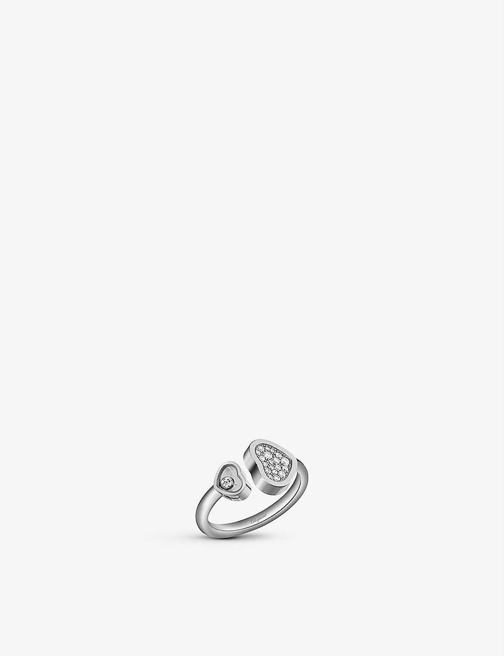 Happy Hearts 18ct white-gold and 0.22ct round-cut diamond ring - 1