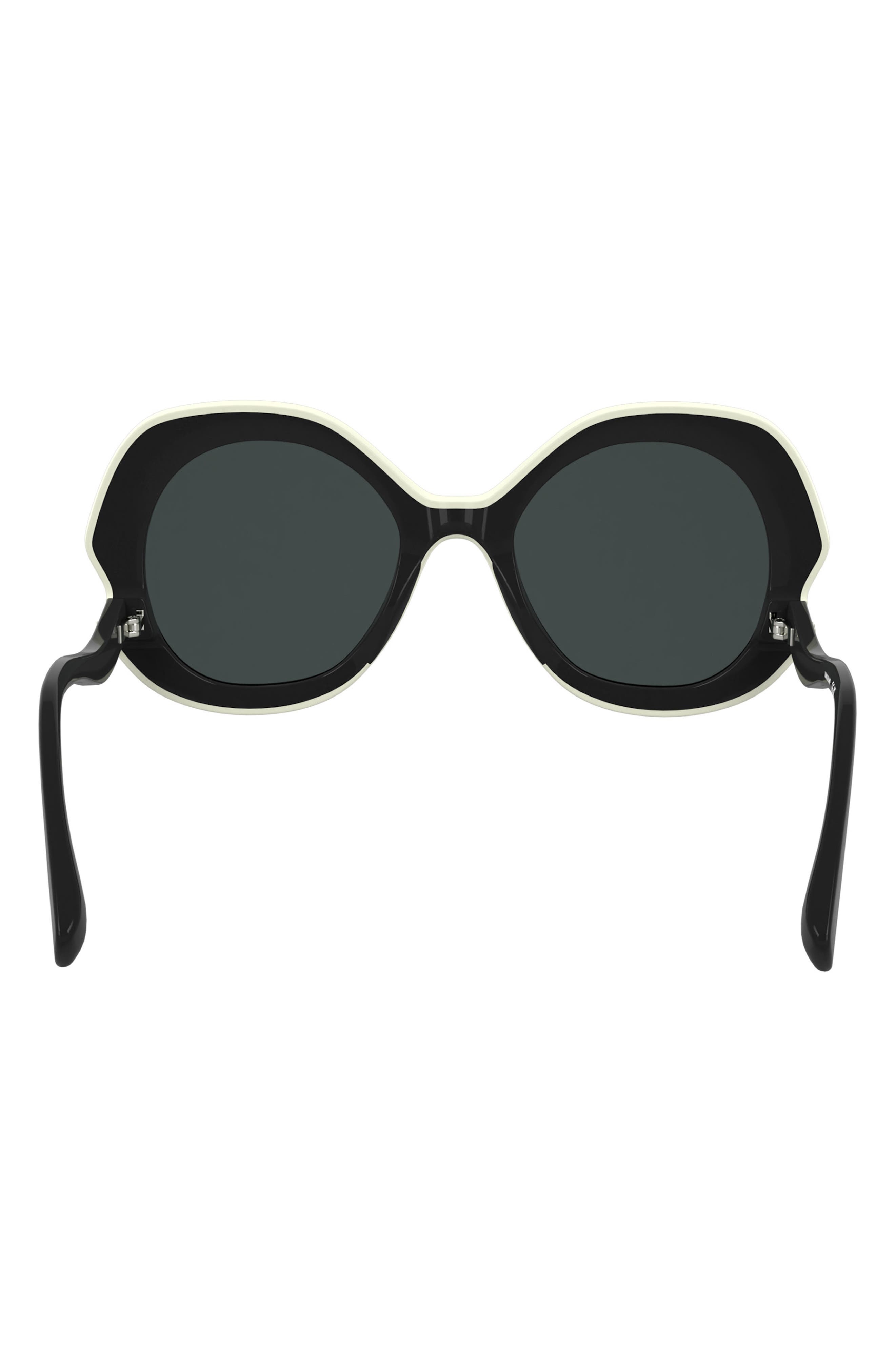 Longchamp 52mm Oval Sunglasses in Dark Grey/Black at Nordstrom - 4