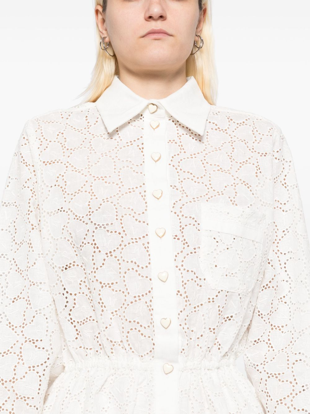 Zimmermann heart motif linen Playsuit - 3