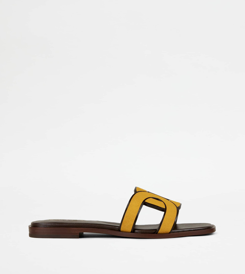 SANDALS IN SUEDE - YELLOW 1