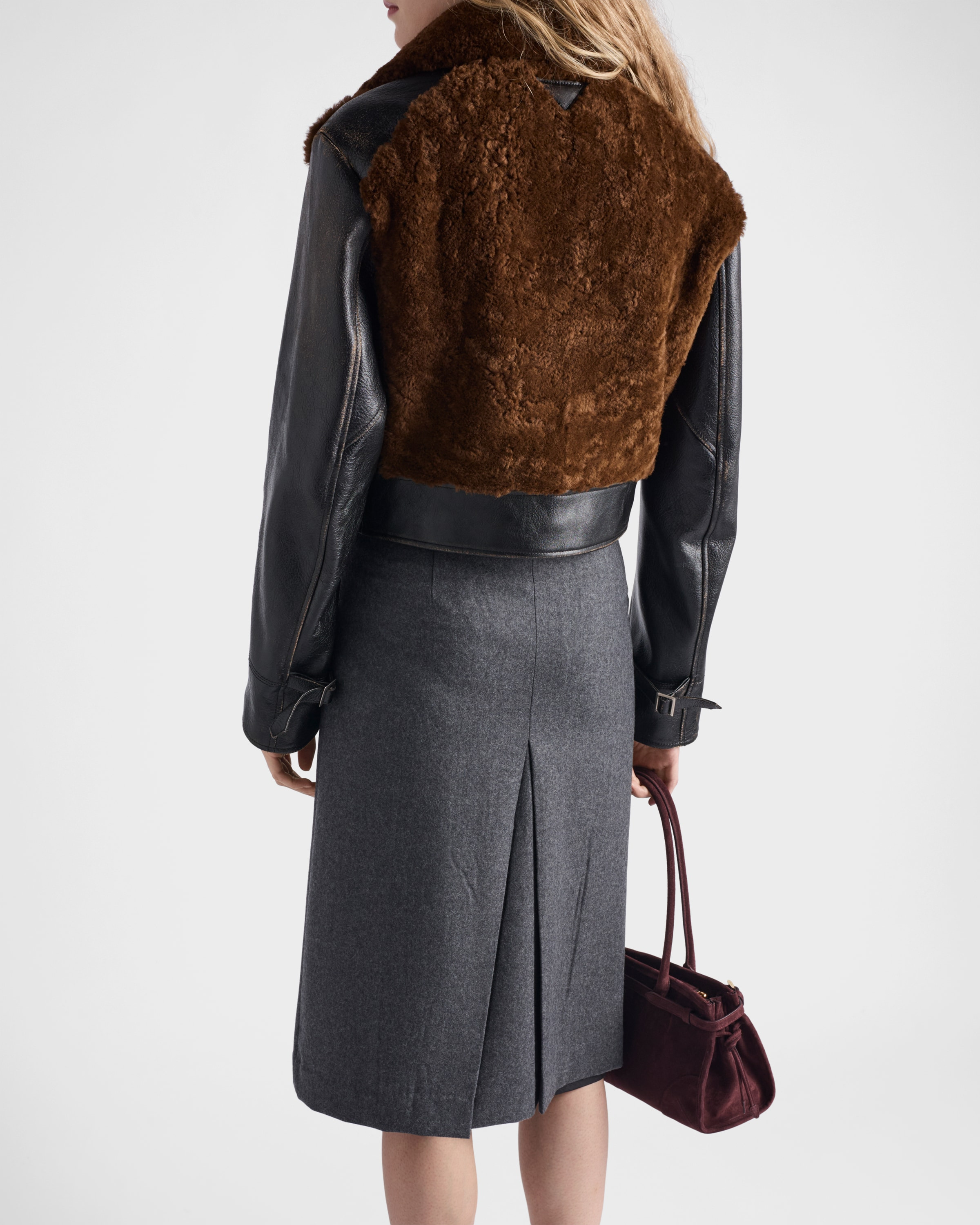 Leather and shearling jacket - 5