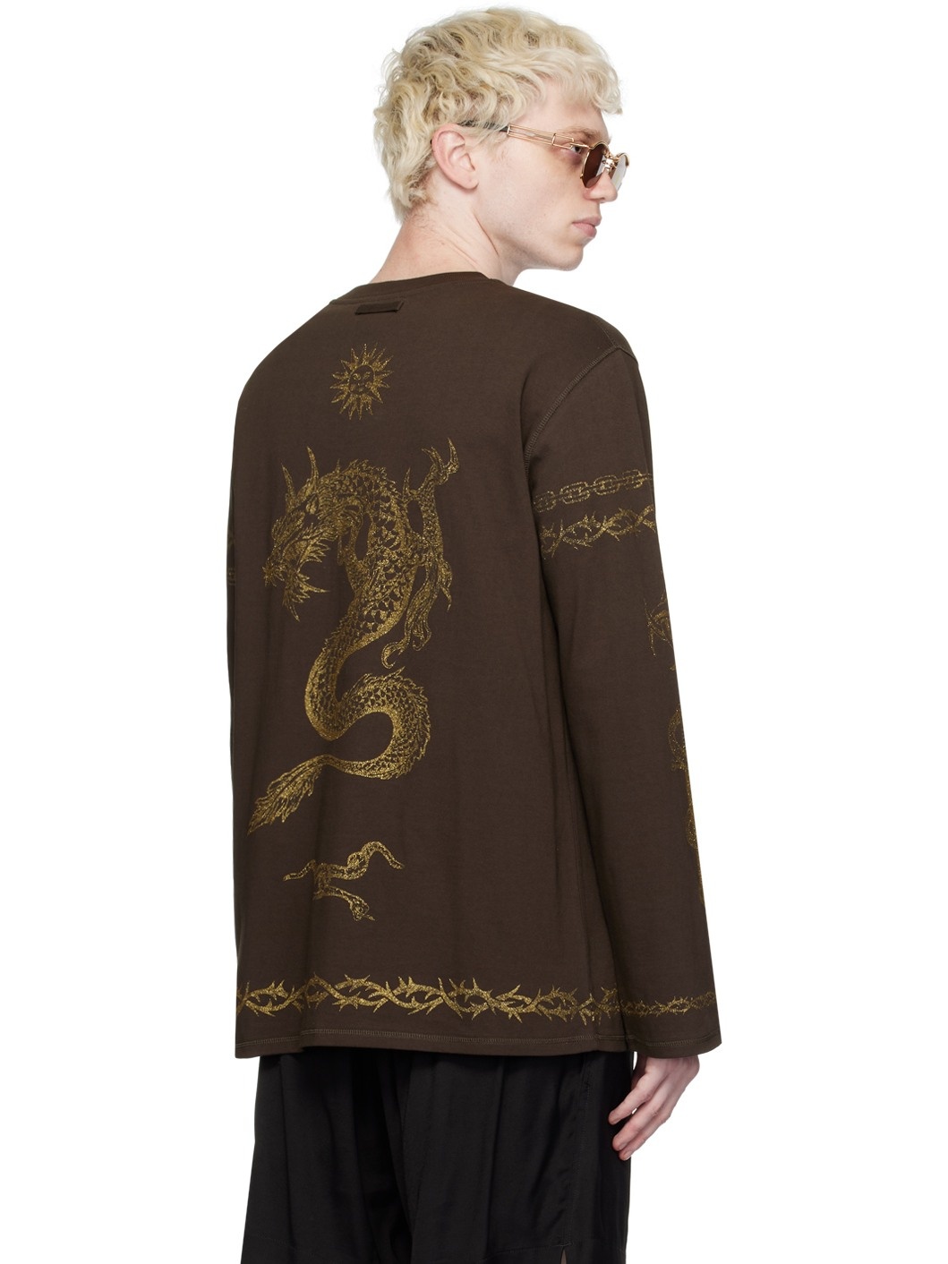 Brown Glitter Long Sleeve T-Shirt - 3