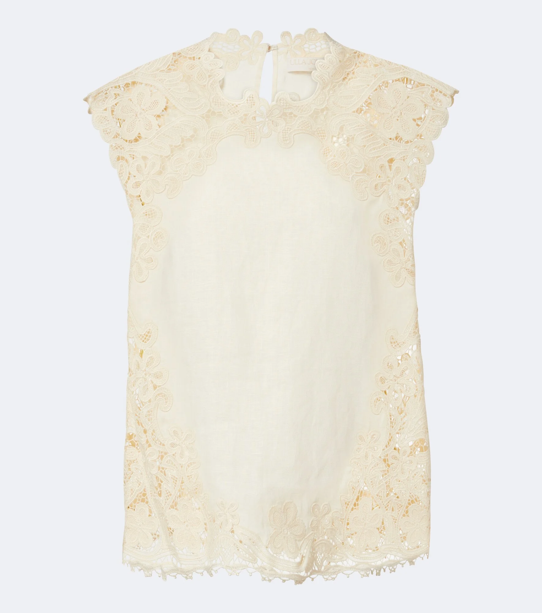 Amelie crochet-trimmed linen top - 1