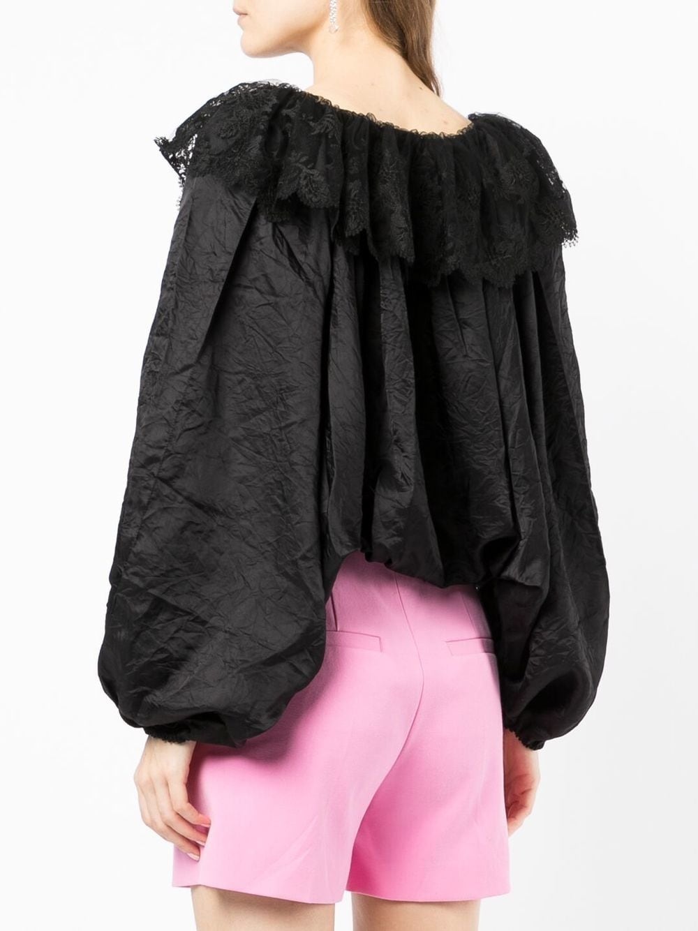 lace-collar long-sleeve blouse - 4