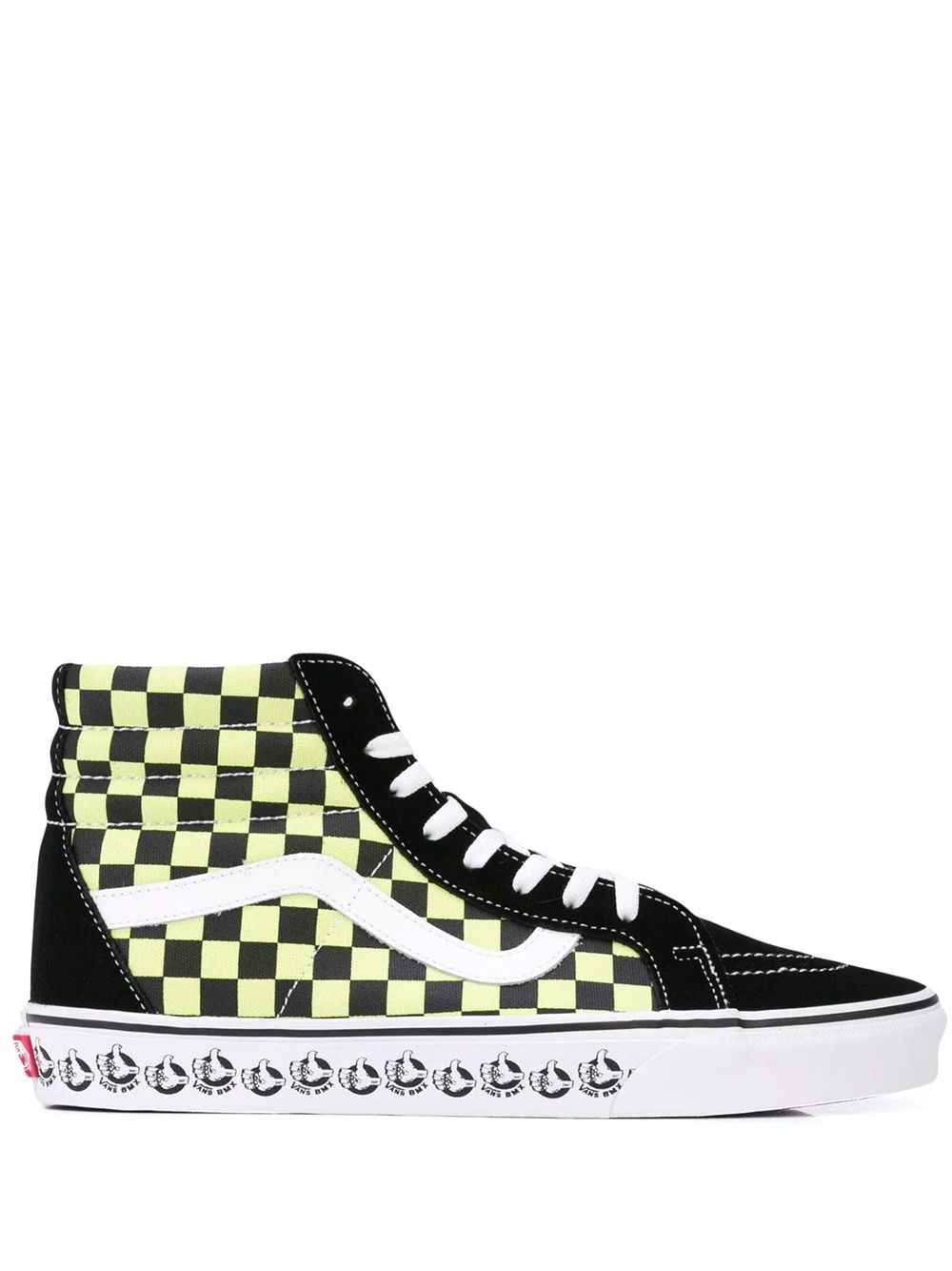 checkered hi-top sneakers - 1