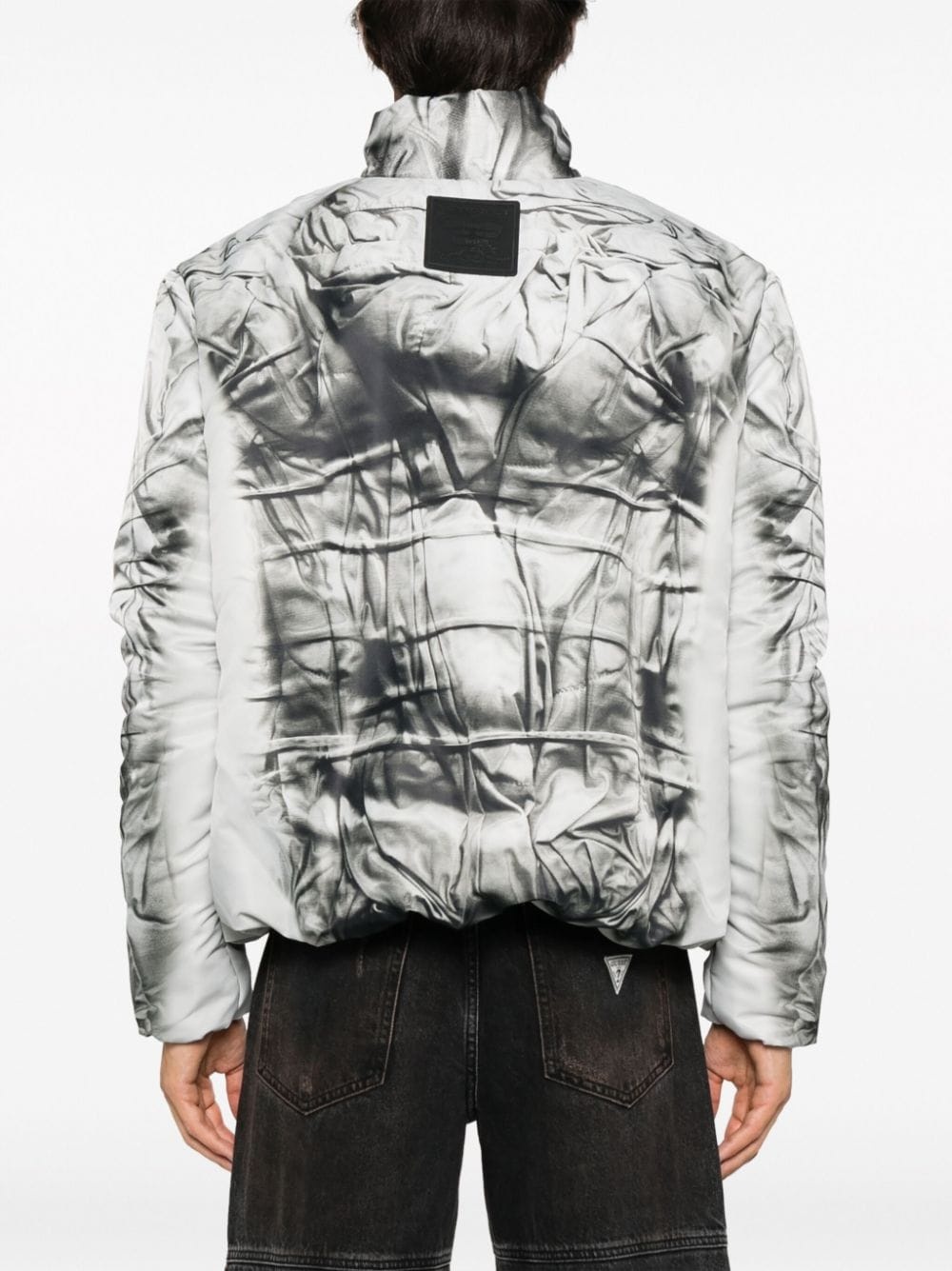 Compact-print high-neck jacket - 5