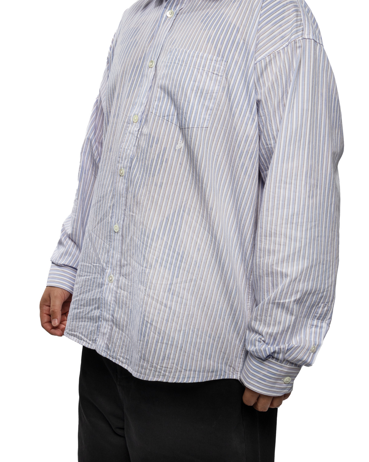 Stüssy Classic LS Shirt Bleached Blue | REVERSIBLE