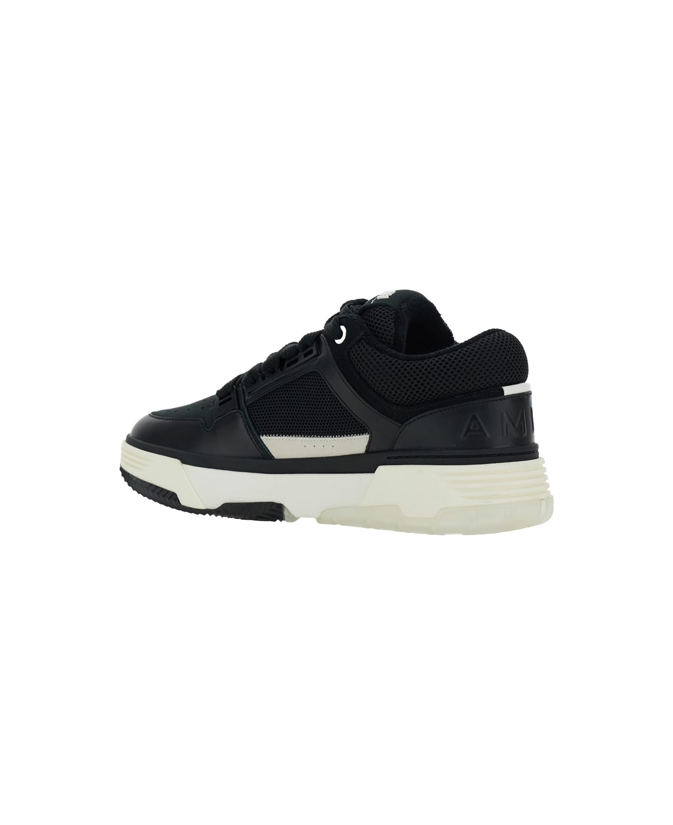 Black Low Top Sneakers With Logo Patch On The Tongue And Logo Lettering On The Heel In Leather Man - 3