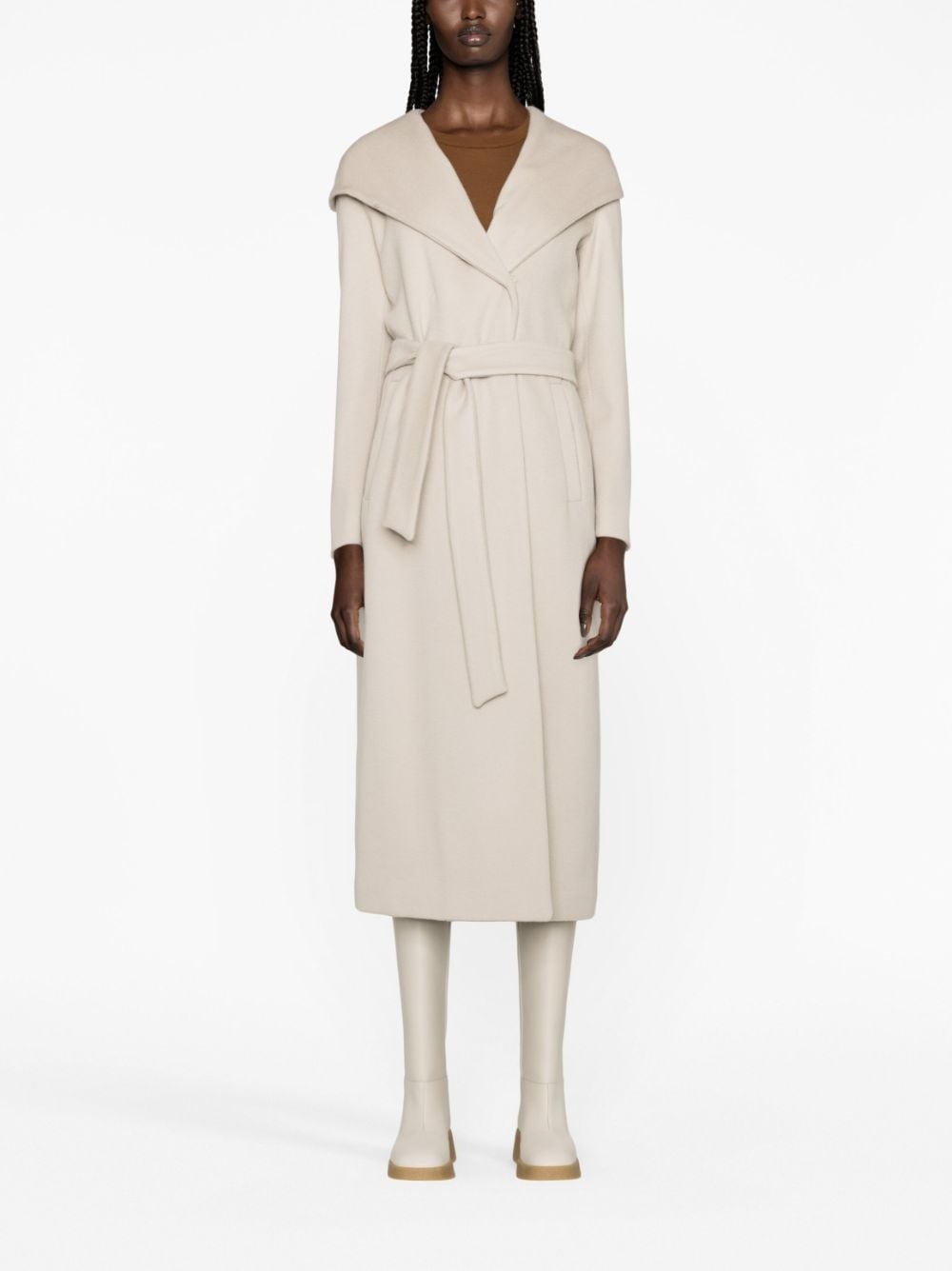 hooded virgin-wool coat - 2