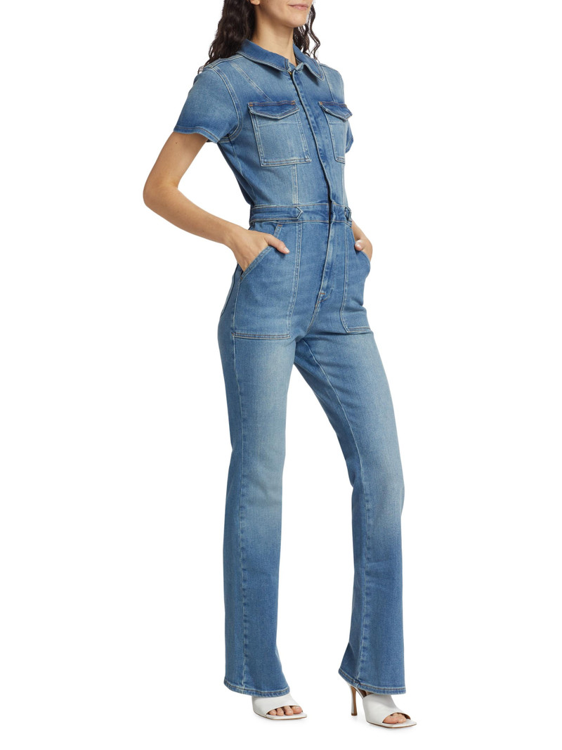 Women's Fit For Success Stretch Denim Jumpsuit - Blue 4