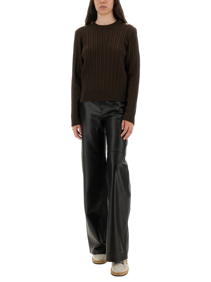 Wool Sweater With Button Detail - 2