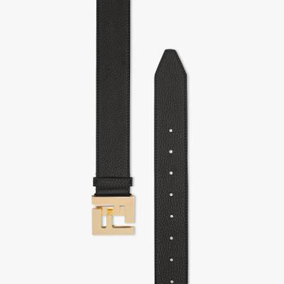 FENDI Black Cuoio Romano leather belt outlook