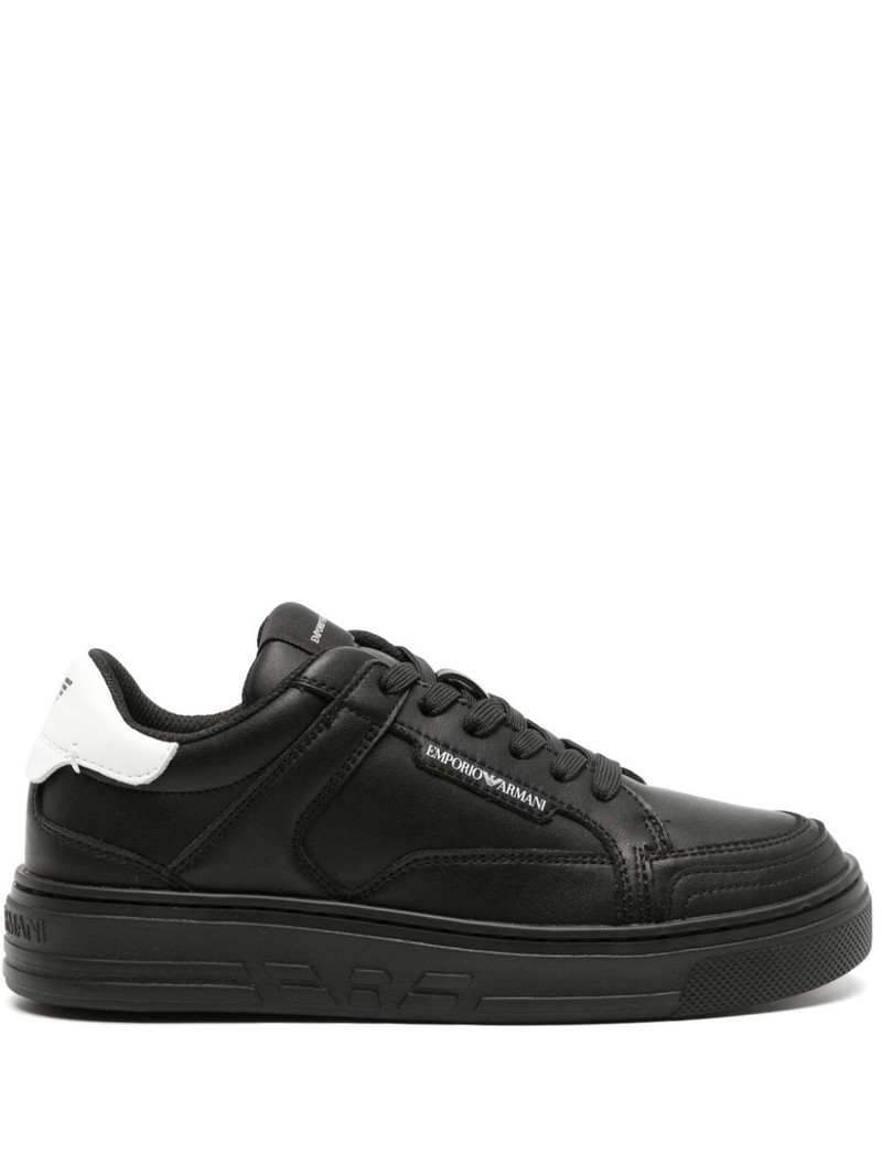 logo-print leather sneakers 1