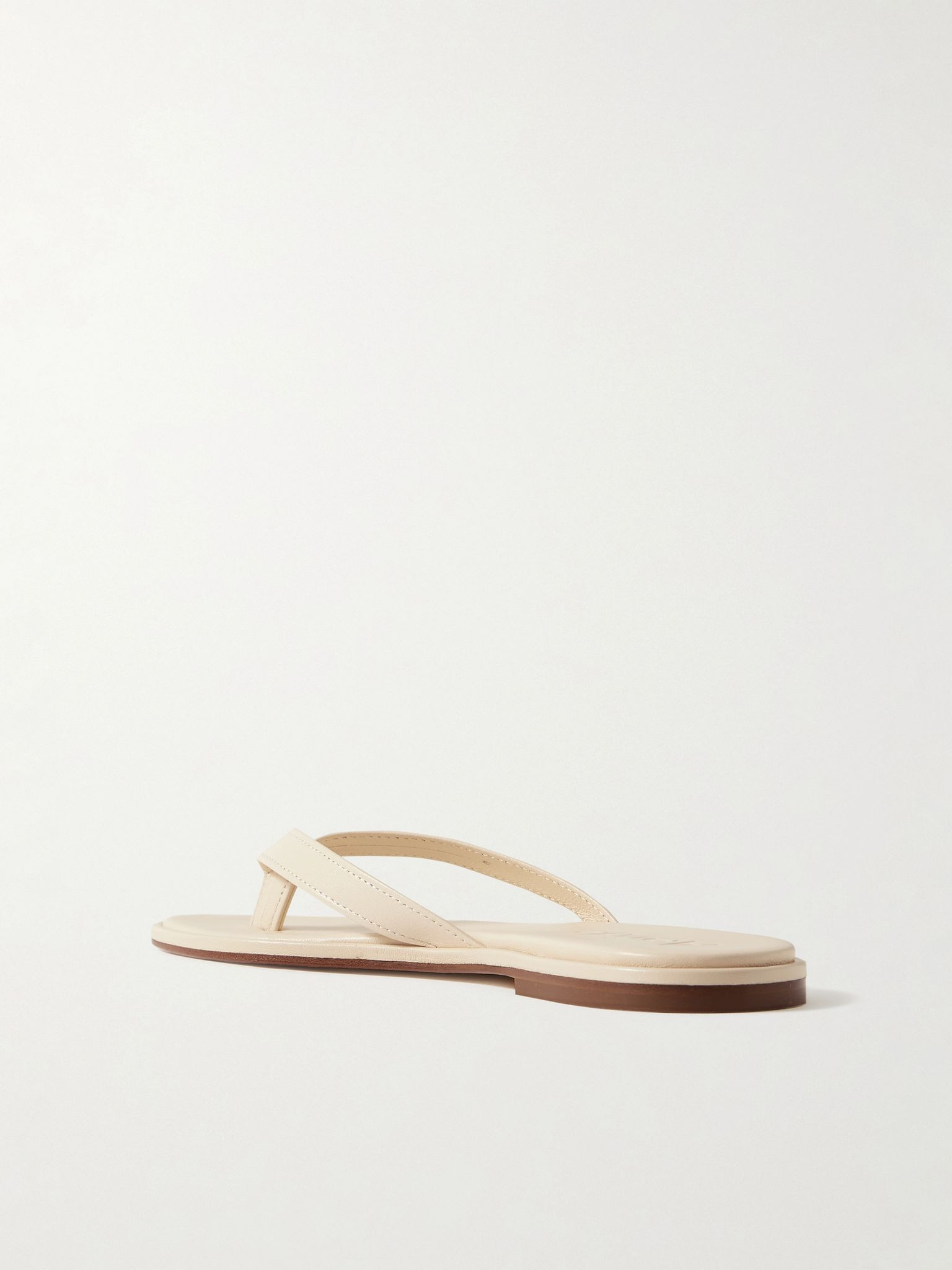 Melody leather flip flops Cream - 3