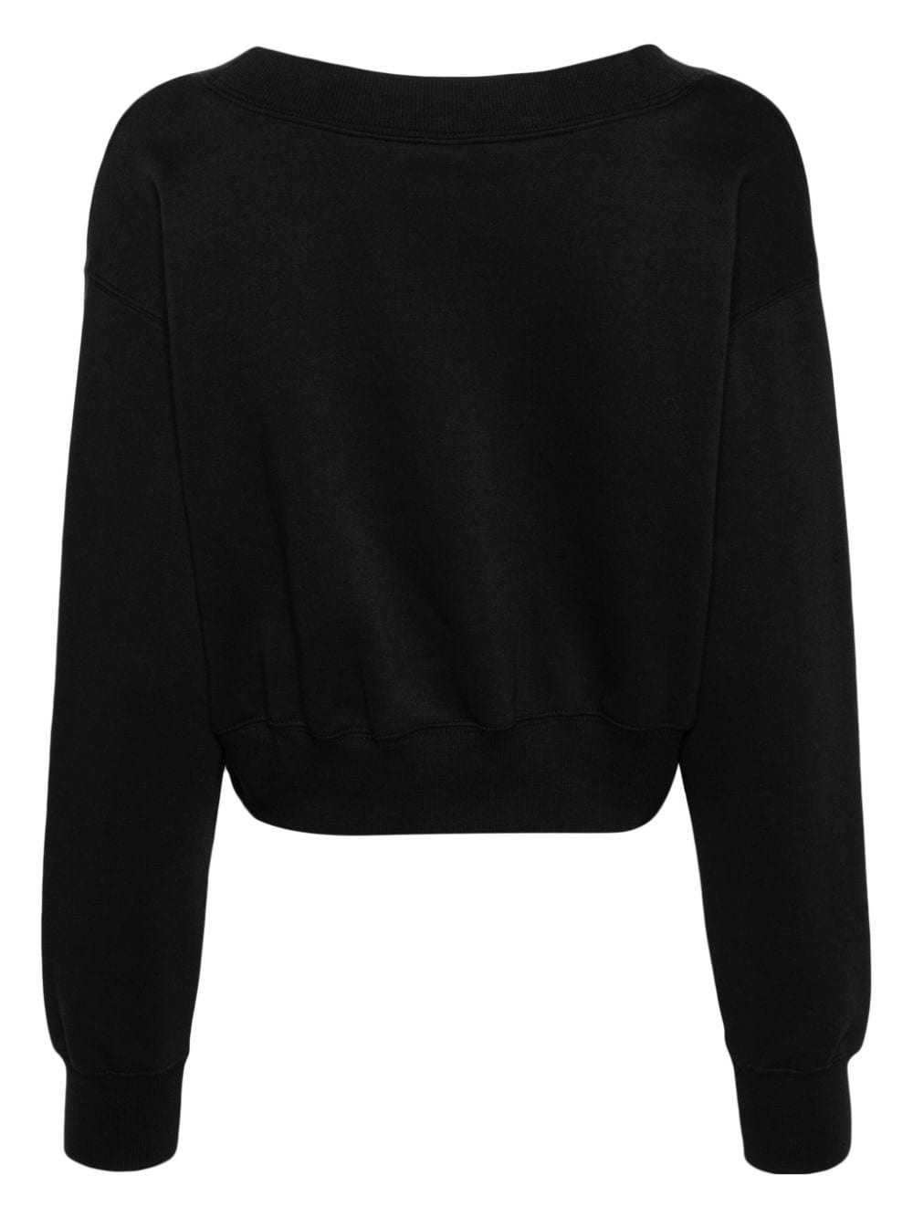 V-neck cropped sweatshirt - 2